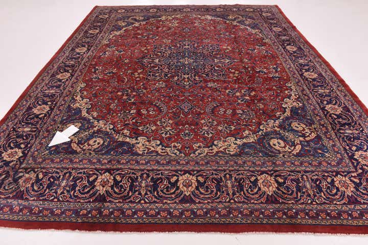 9' 10 x 12' 10 Hand Knotted Sarough Persian Wool Rug