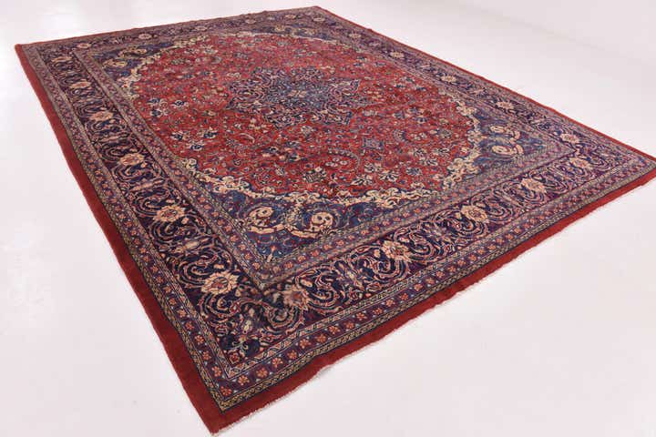 9' 10 x 12' 10 Hand Knotted Sarough Persian Wool Rug