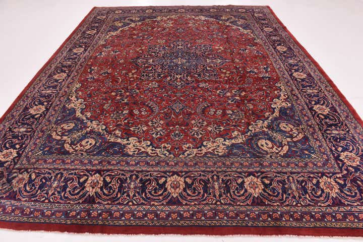9' 10 x 12' 10 Hand Knotted Sarough Persian Wool Rug