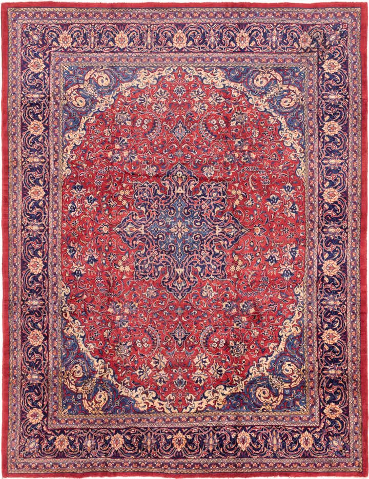 9' 10 x 12' 10 Hand Knotted Sarough Persian Wool Rug