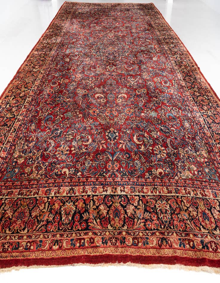 Detail image of 12' 4 x 19' 10 Hand Knotted Sarough Persian Wool Rug