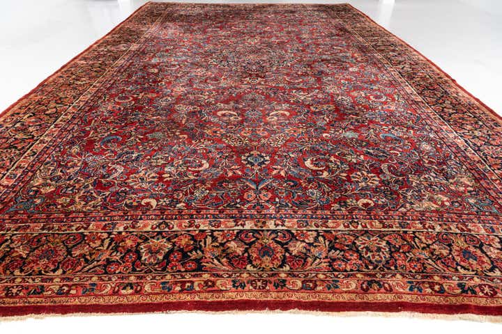 12' 4 x 19' 10 Hand Knotted Sarough Persian Wool Rug