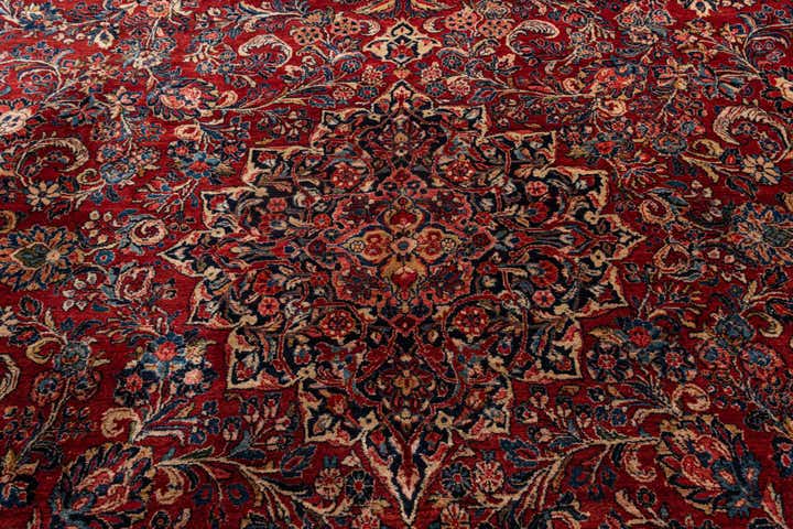 12' 4 x 19' 10 Hand Knotted Sarough Persian Wool Rug
