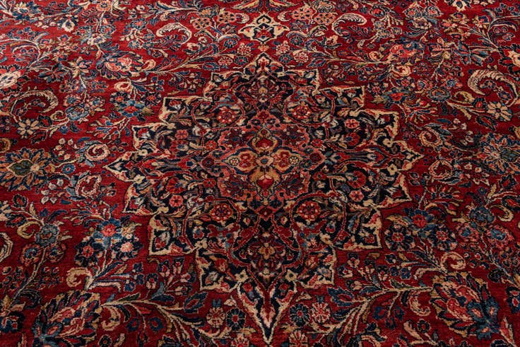 Detail image of 12' 4 x 19' 10 Hand Knotted Sarough Persian Wool Rug
