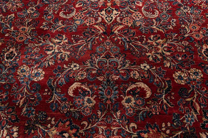 12' 4 x 19' 10 Hand Knotted Sarough Persian Wool Rug