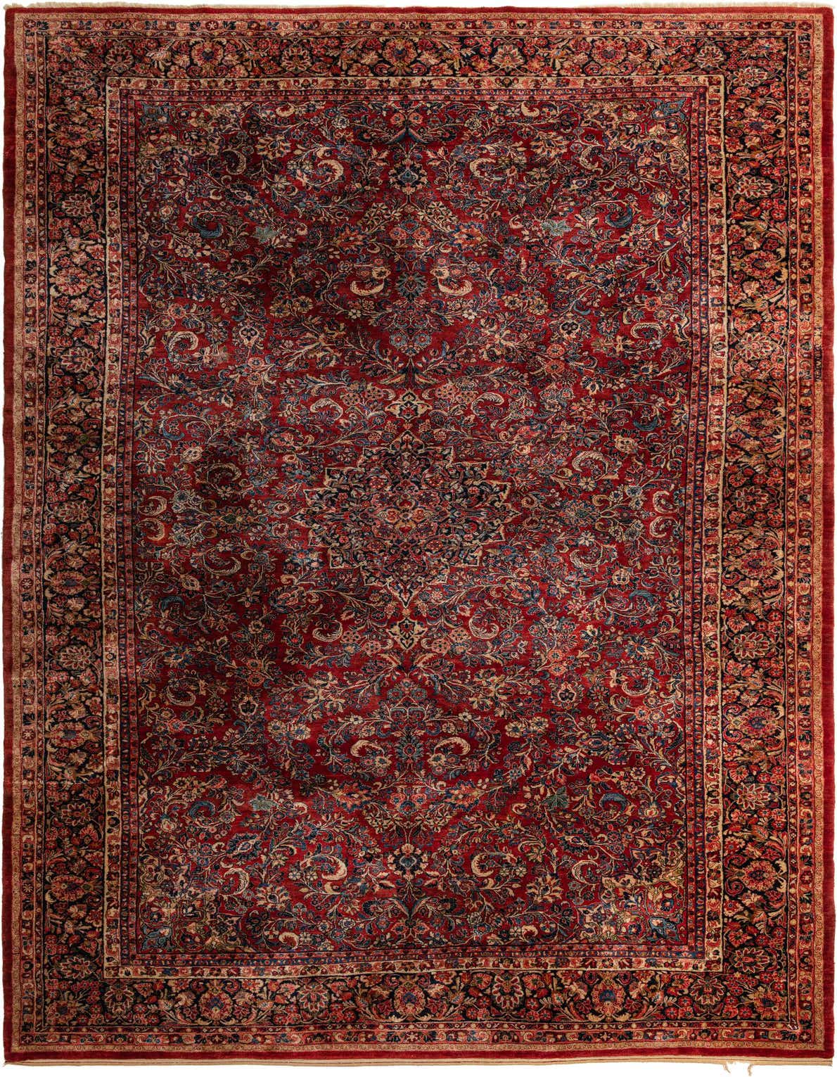 12' 4 x 19' 10 Hand Knotted Sarough Persian Wool Rug