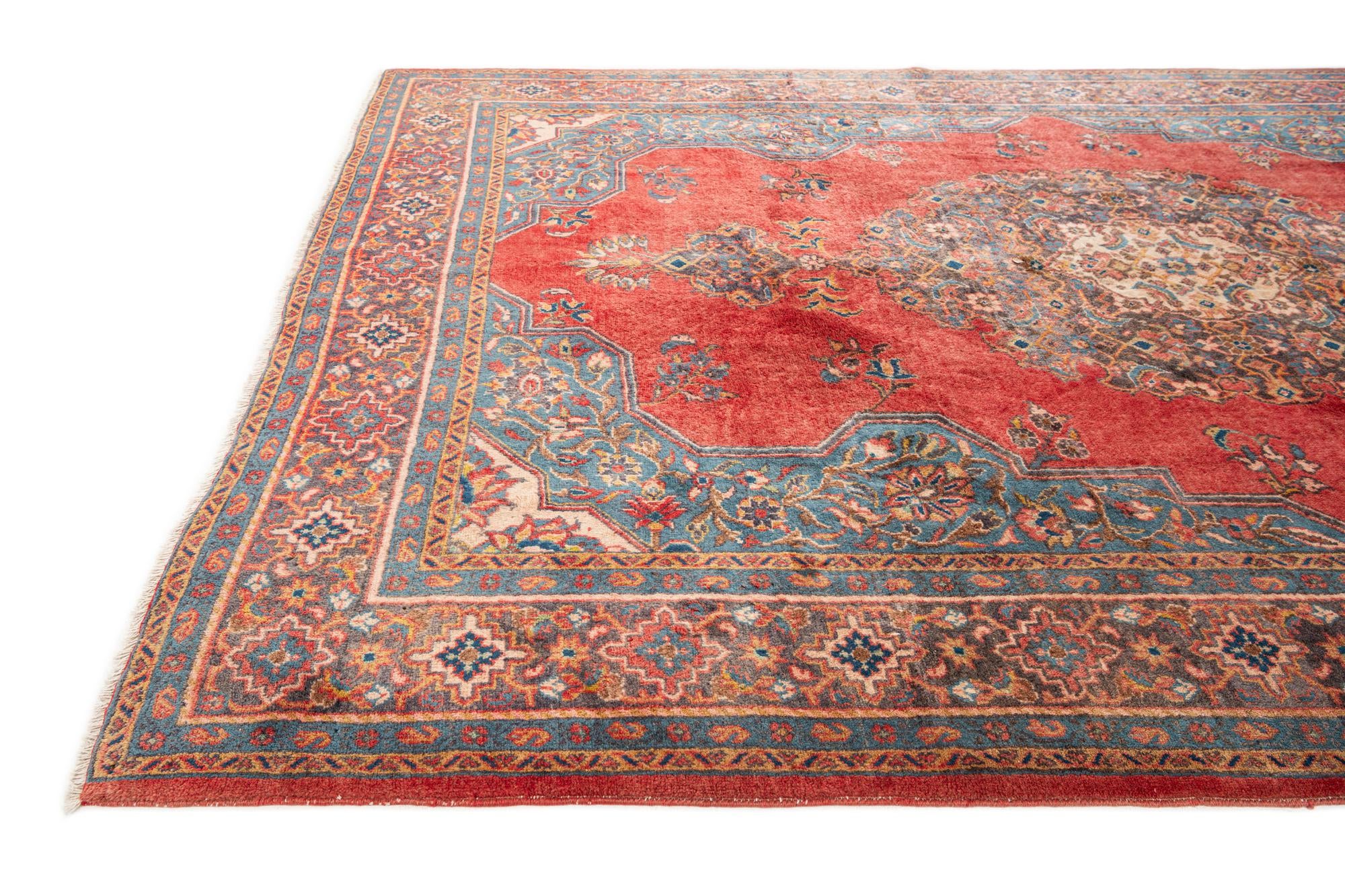 7' 4 x 10' 8 Hand Knotted Sarough Persian Wool Rug