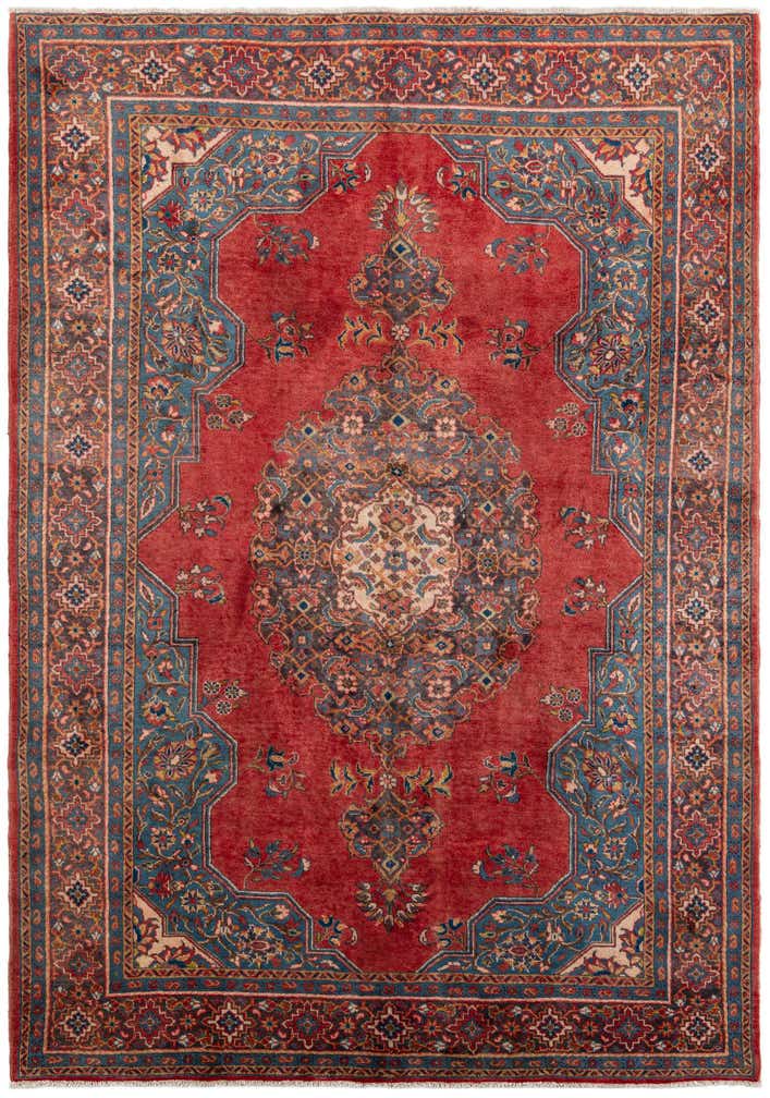 7' 4 x 10' 8 Hand Knotted Sarough Persian Wool Rug