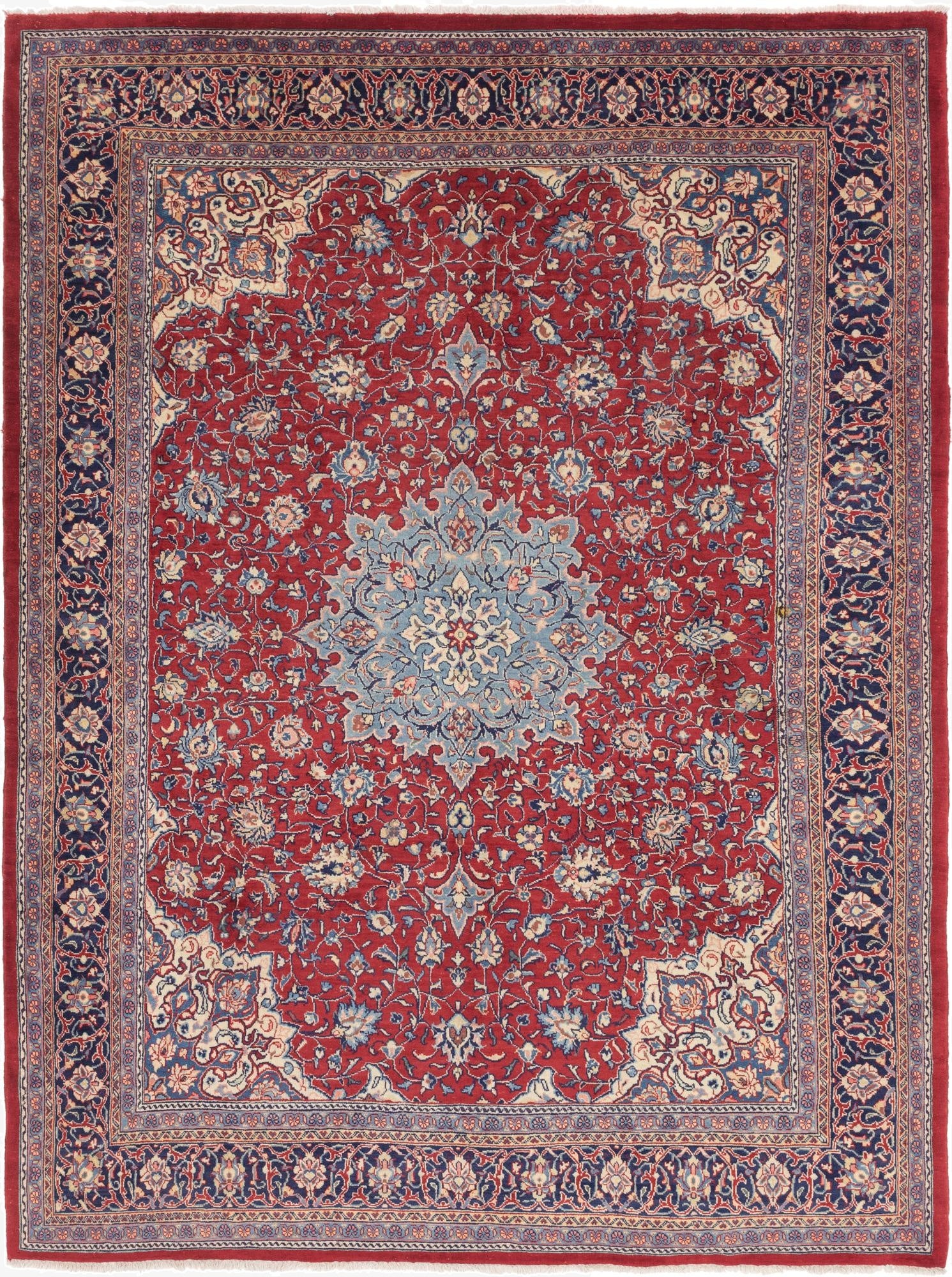 9' 9 x 13'  Hand Knotted Sarough Persian Wool Rug