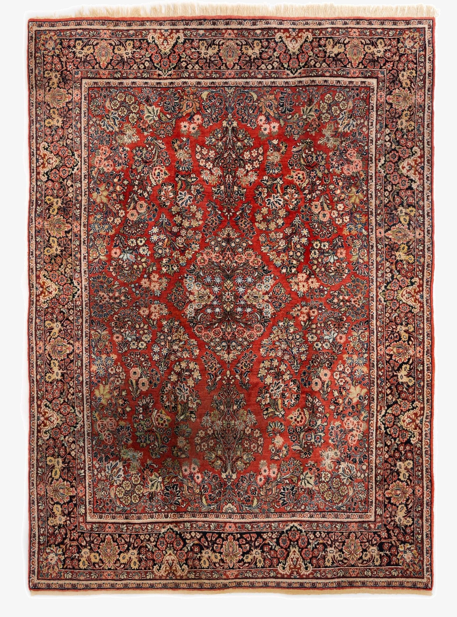 8' 10 x 11' 11  Hand Knotted Sarough Persian Wool Rug