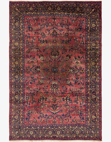 8' 8 x 12' 9 Hand Knotted Sarough Persian Wool Rug