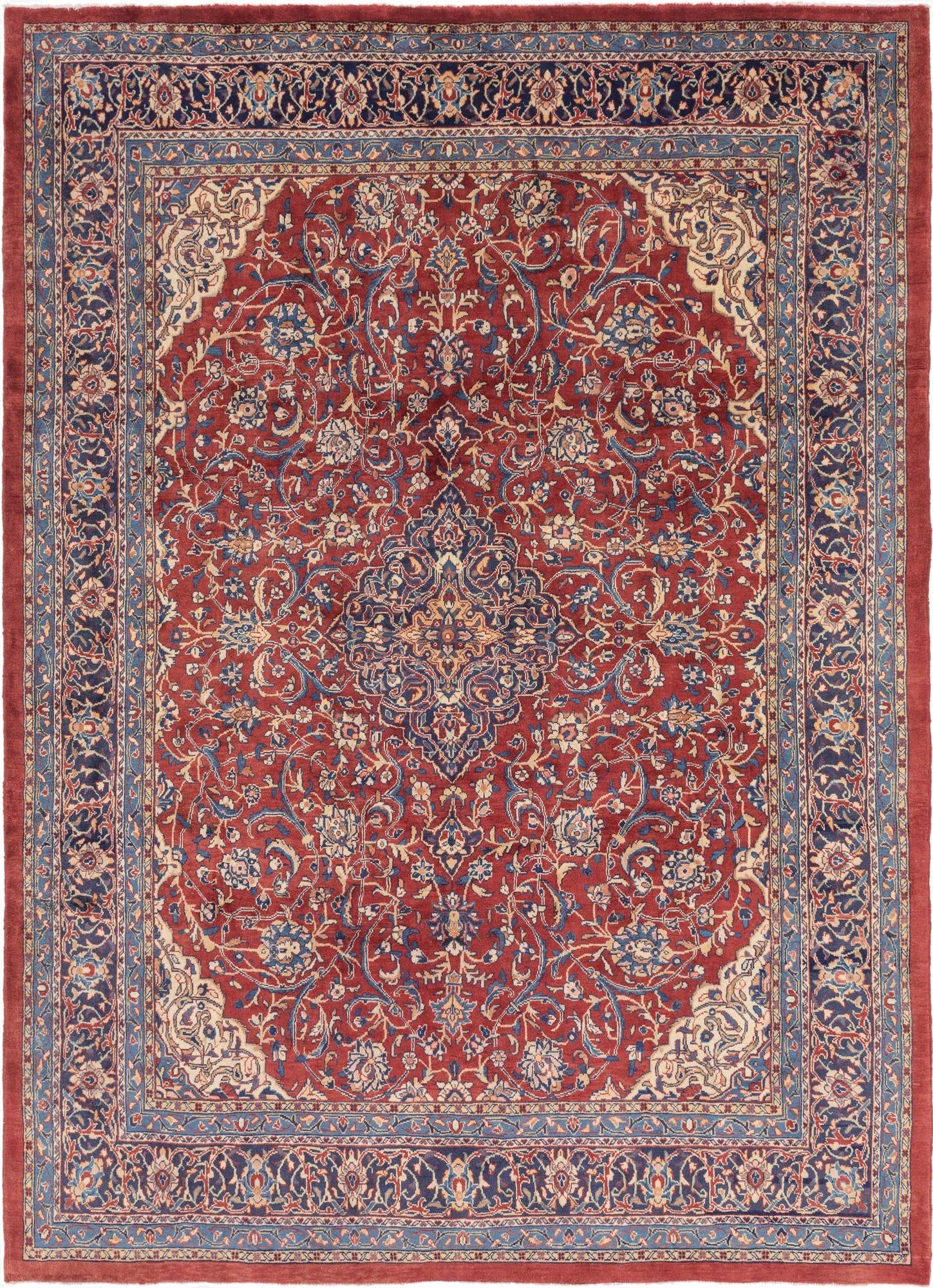 9' 9 x 13' 5  Hand Knotted Sarough Persian Wool Rug