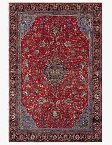 7' 4 x 10' 10 Hand Knotted Sarough Persian Wool Rug
