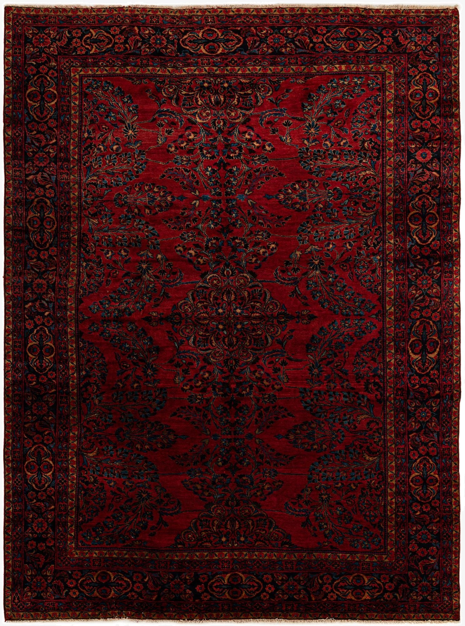 8' 8 x 11' 8  Hand Knotted Sarough Persian Wool Rug