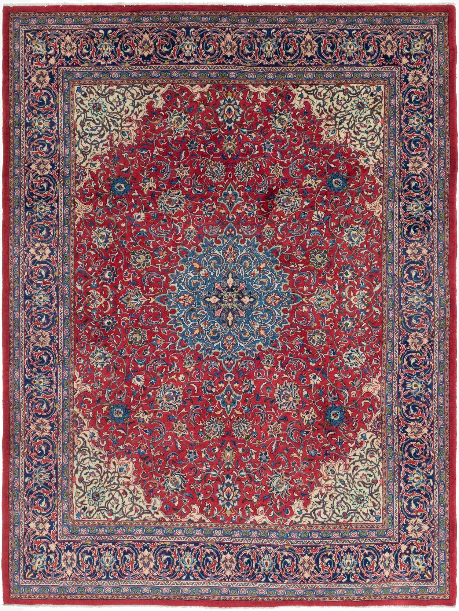 9' 8 x 13'  Hand Knotted Sarough Persian Wool Rug