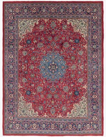 9' 8 x 13' Hand Knotted Sarough Persian Wool Rug
