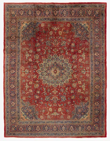 9' 9 x 13' Hand Knotted Sarough Persian Wool Rug