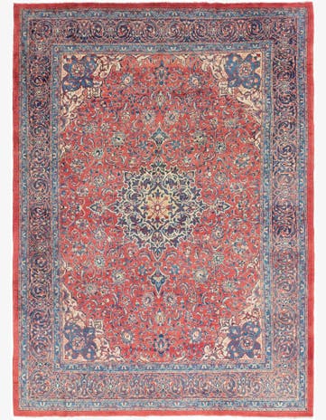 9' 8 x 13' 4 Hand Knotted Sarough Persian Wool Rug