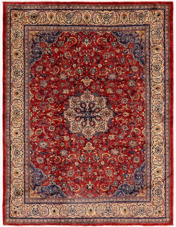 10' x 13' 5 Hand Knotted Sarough Persian Wool Rug