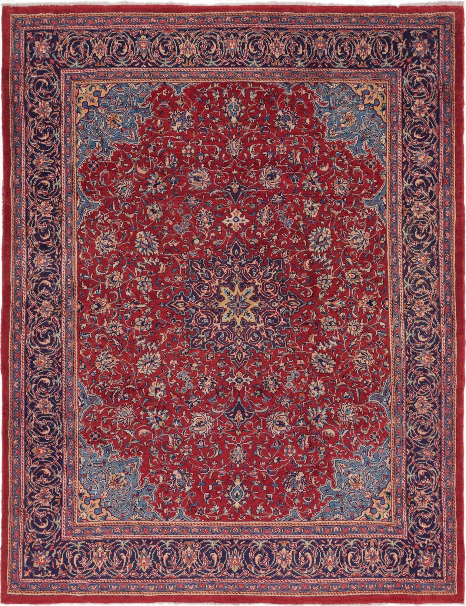 9' 10 x 13'  Hand Knotted Sarough Persian Wool Rug