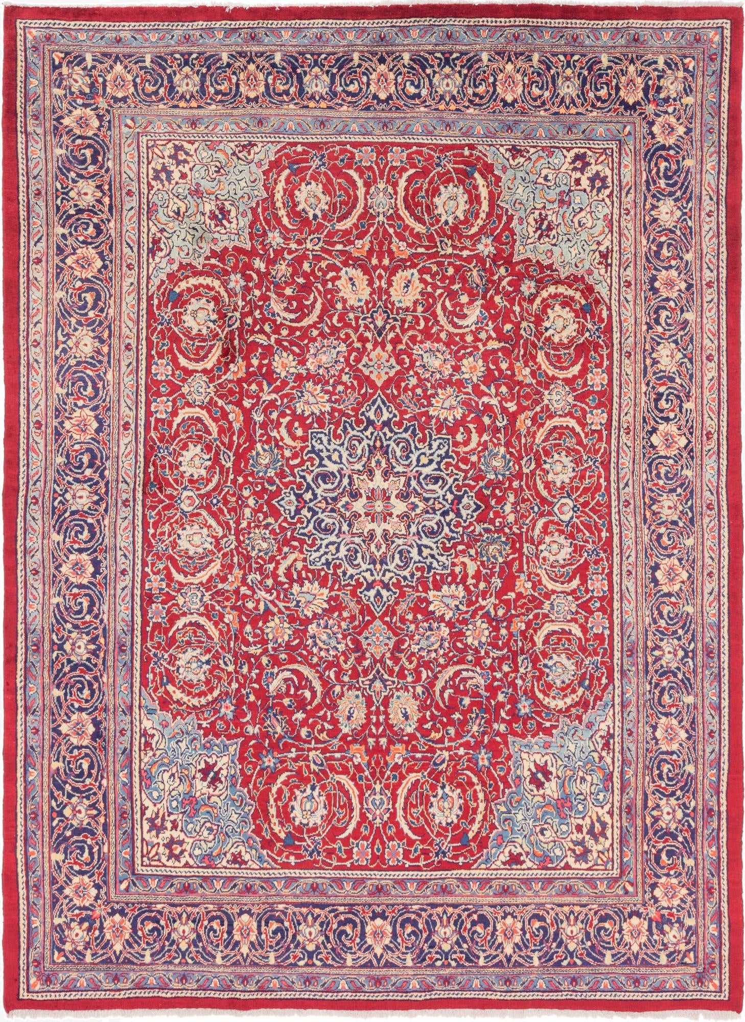 9' 7 x 13'  Hand Knotted Sarough Persian Wool Rug