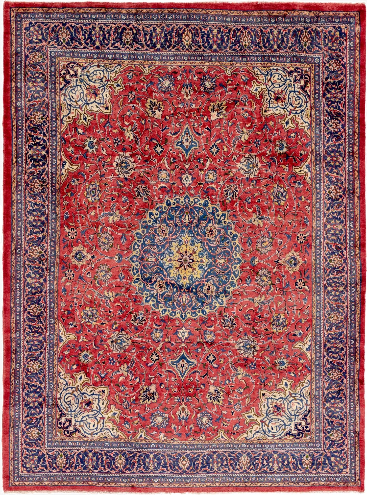 9' 10 x 13'  Hand Knotted Sarough Persian Wool Rug