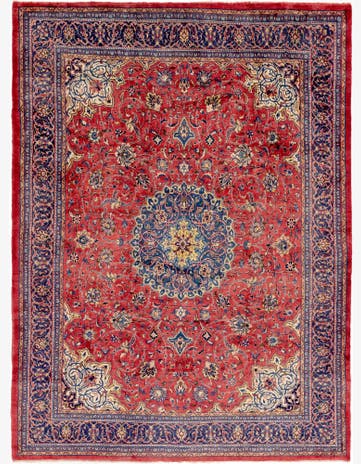 9' 10 x 13' Hand Knotted Sarough Persian Wool Rug