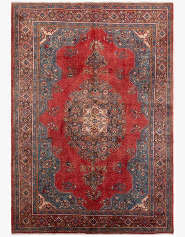 7' 4 x 10' 8 Hand Knotted Sarough Persian Wool Rug