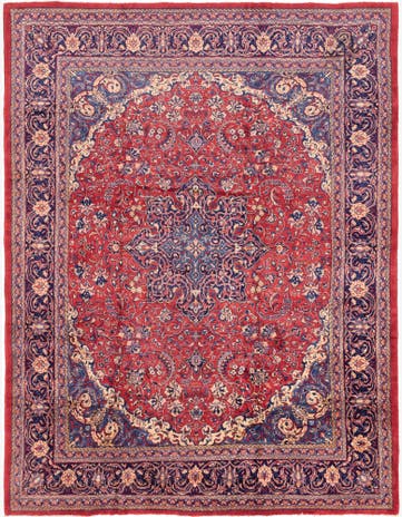 9' 10 x 12' 10 Hand Knotted Sarough Persian Wool Rug