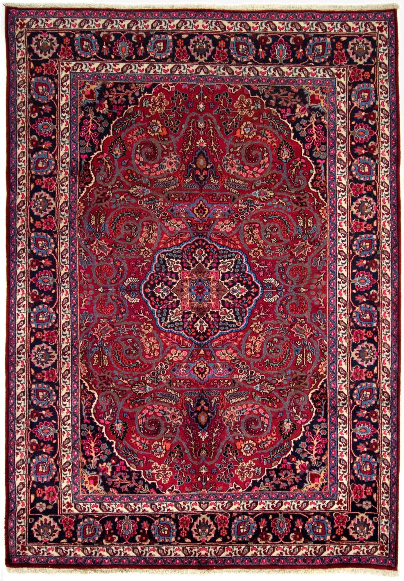 6' 10 x 9' 7 Sarough Wool Rug
