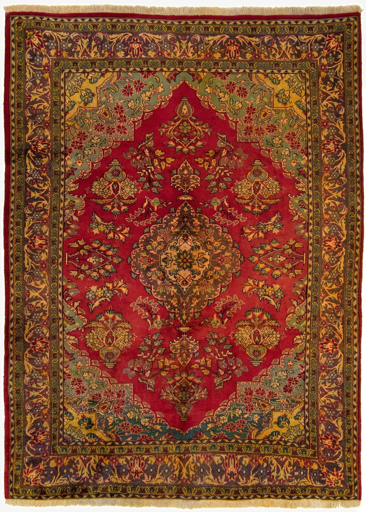 7' x 9' 7  Hand Knotted Sarough Persian Wool Rug