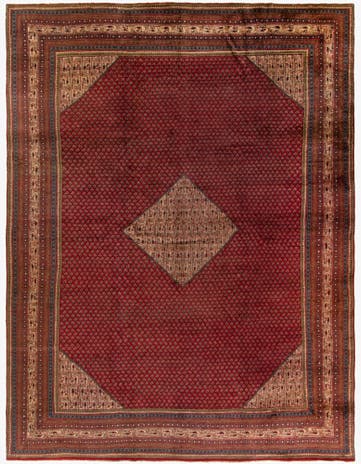 9' 8 x 13' Hand Knotted Sarough Persian Wool Rug