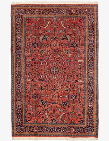 7' x 10' 6 Hand Knotted Sarough Wool Rug