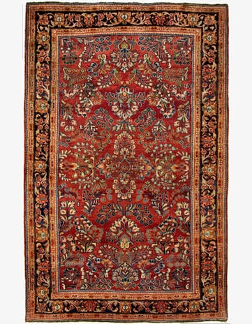 4' 5 x 7' Hand Knotted Sarough Persian Wool Rug
