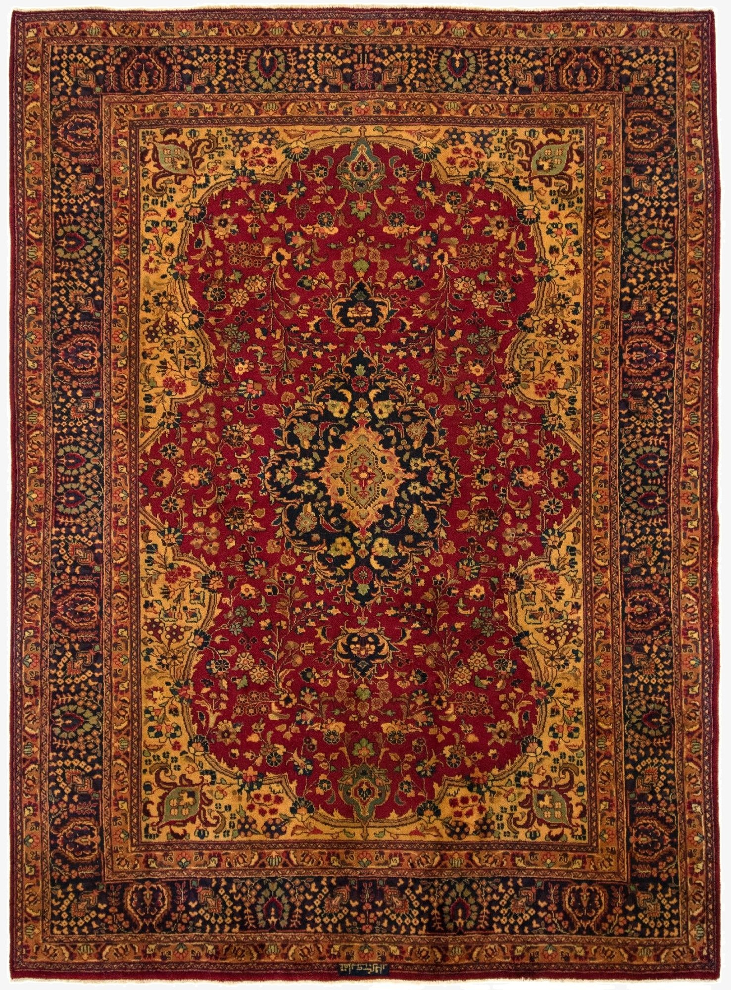 8' 4 x 11' 5  Hand Knotted Sarough Persian Wool Rug
