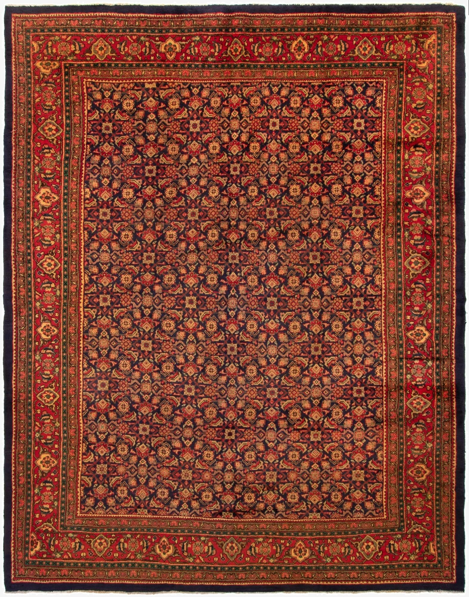 10' 2 x 12' 9  Hand Knotted Sarough Persian Wool Rug