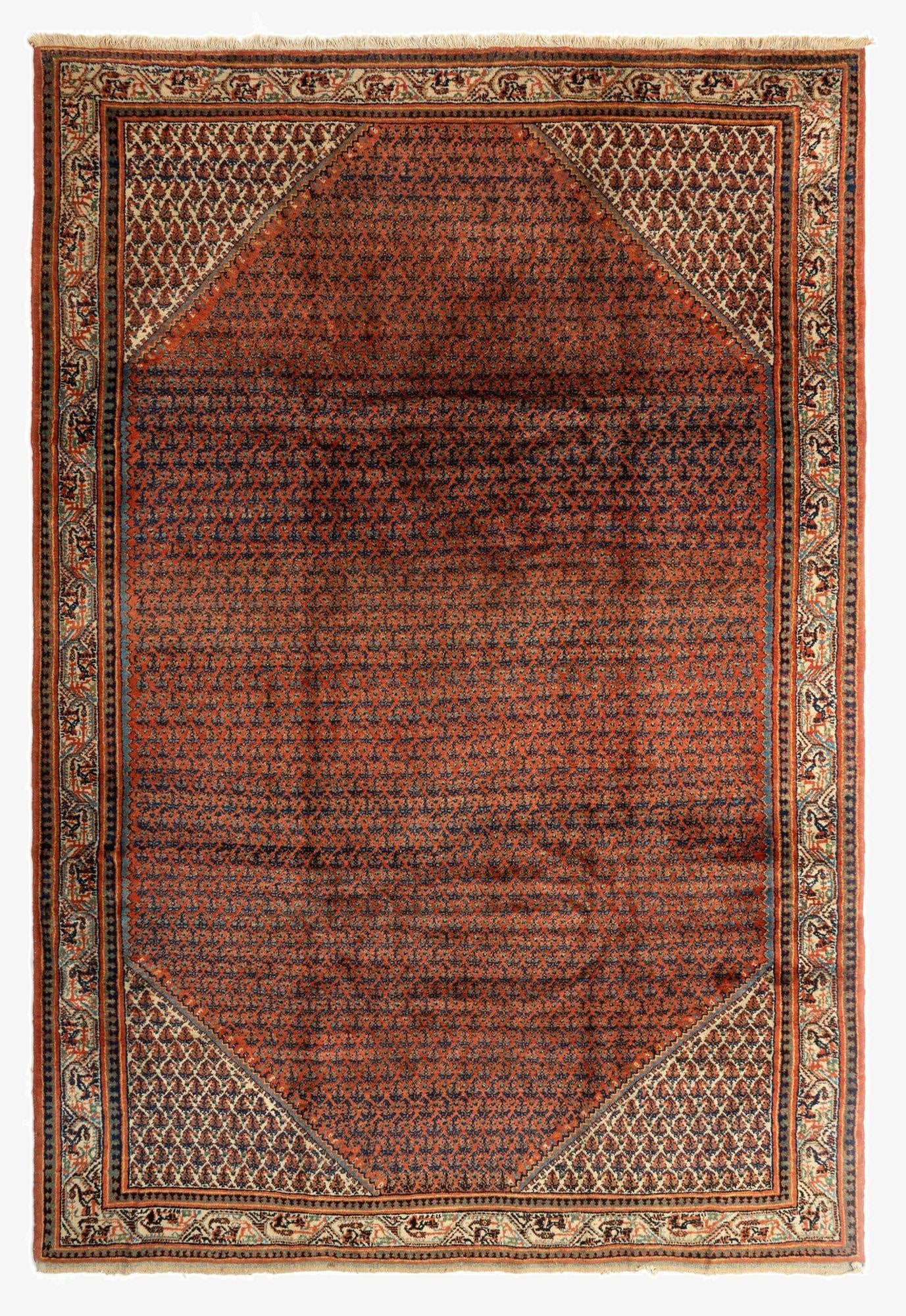7' x 10' 7 Sarouk Mir Wool Rug