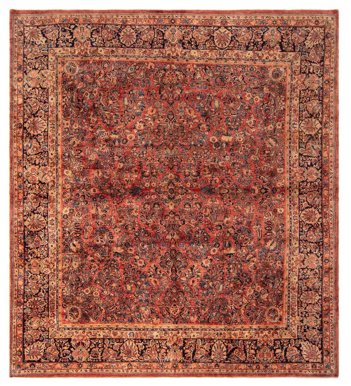 12' x 13' 7 Sarouk Wool Rug