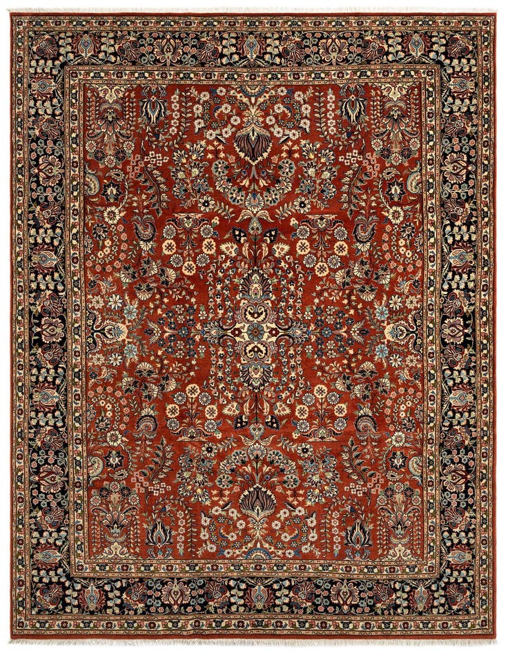 Detail image of 7' 3 x 11' 4 Sarouk Wool Rug
