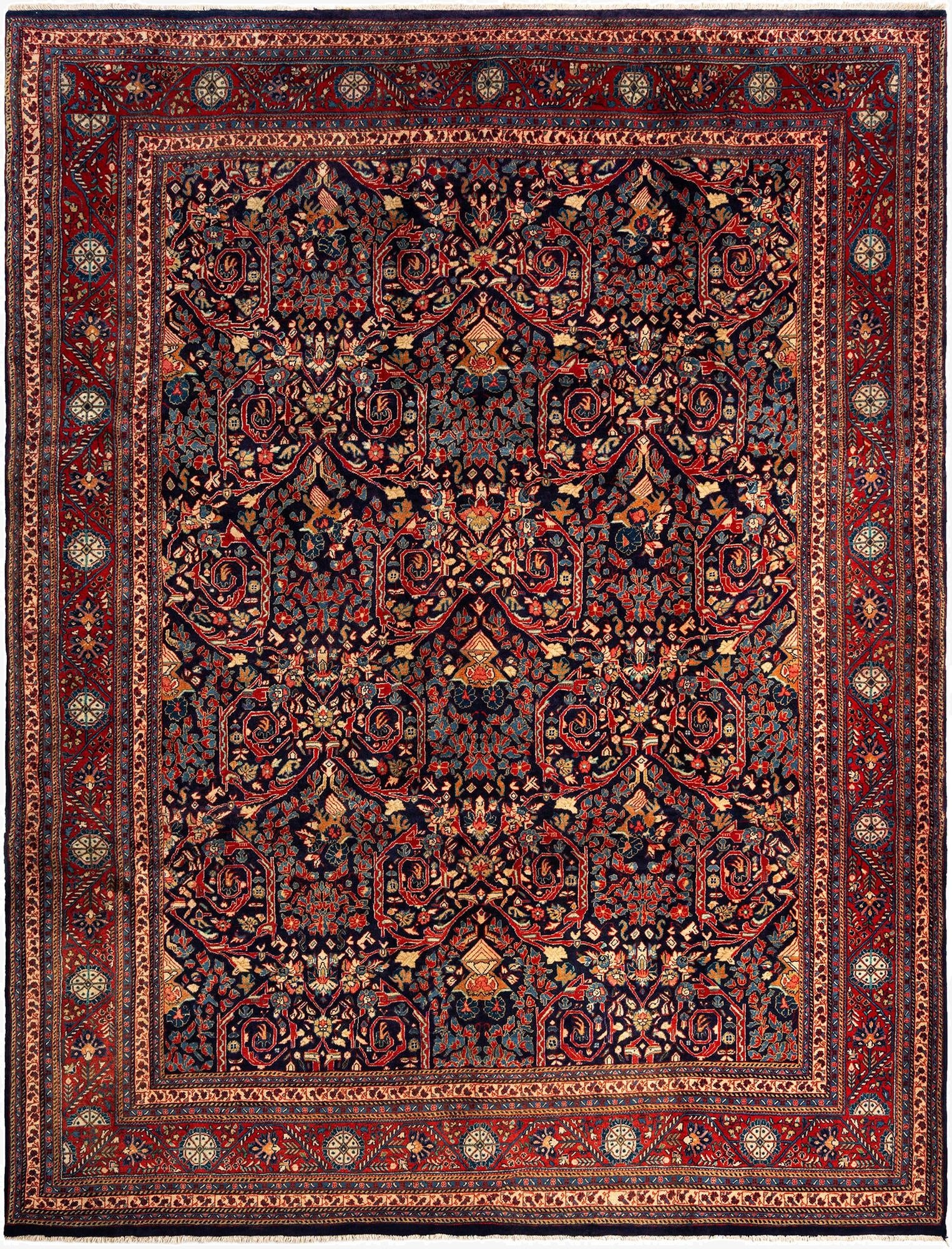 9' 2 x 11' 11 Sarouk Wool Rug