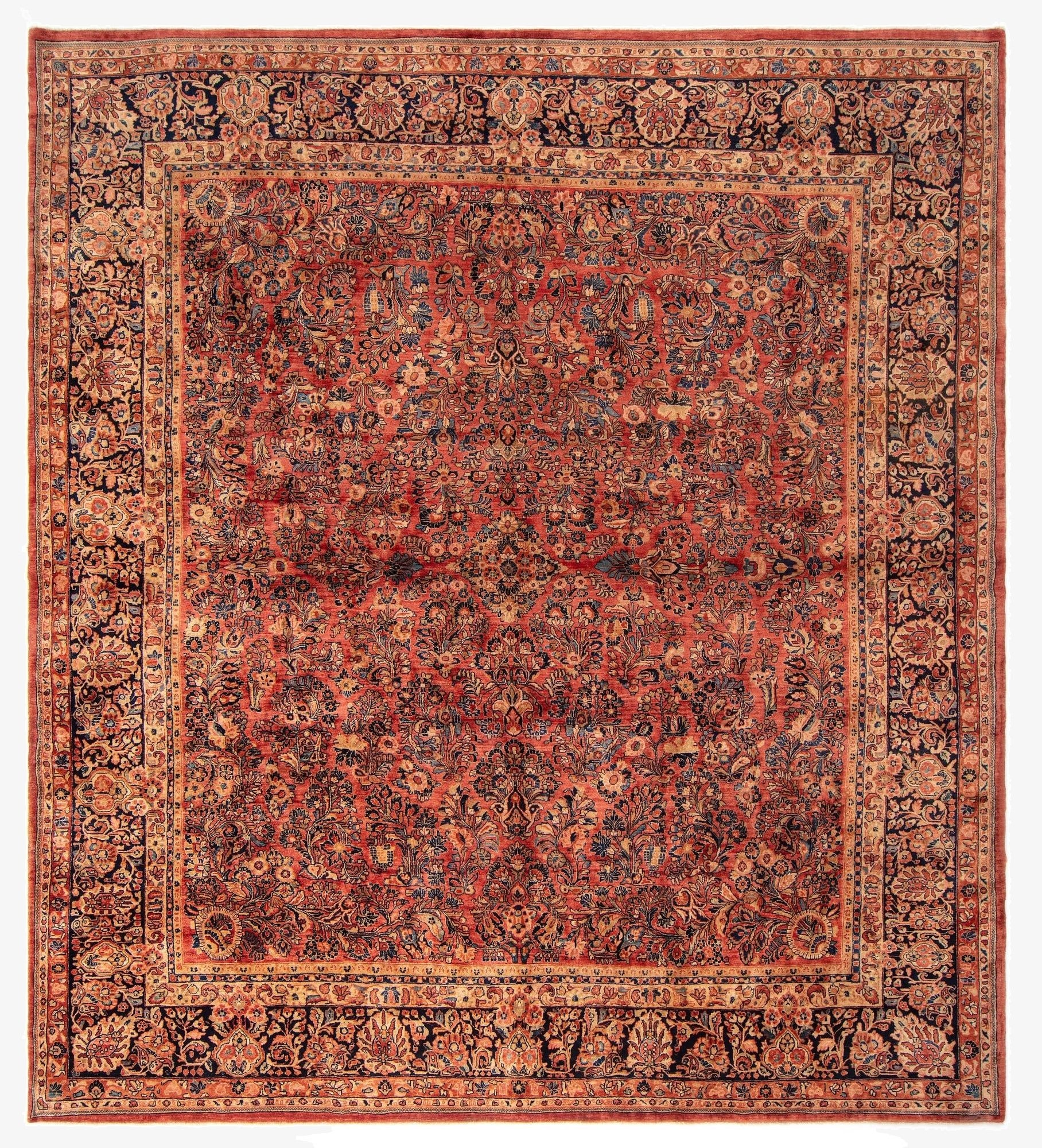 12' x 13' 7 Sarouk Wool Rug