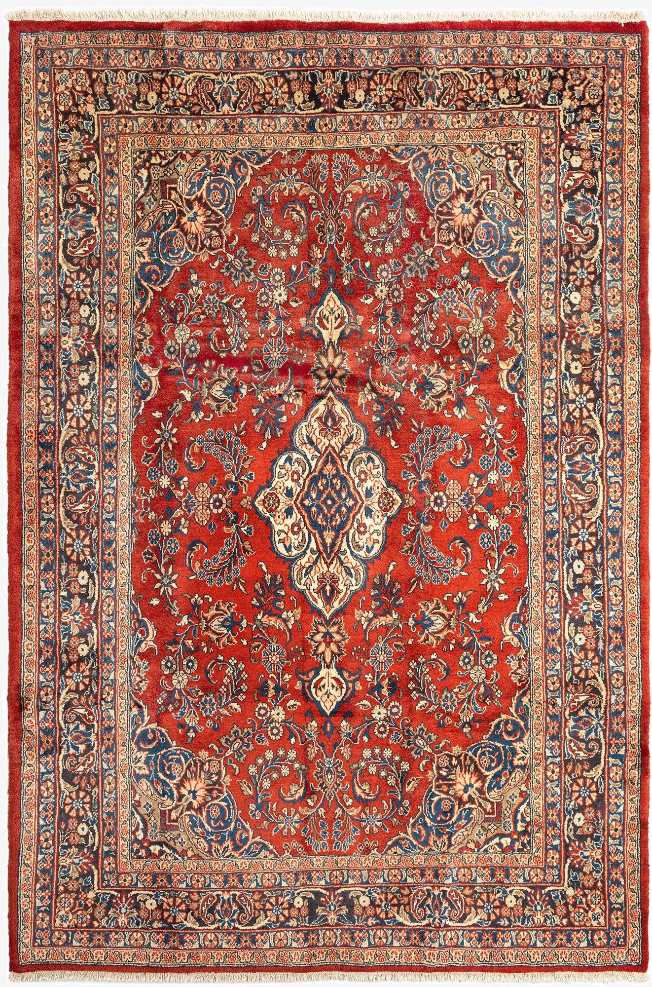 7' 1 x 10' 8 Sarouk Wool Rug