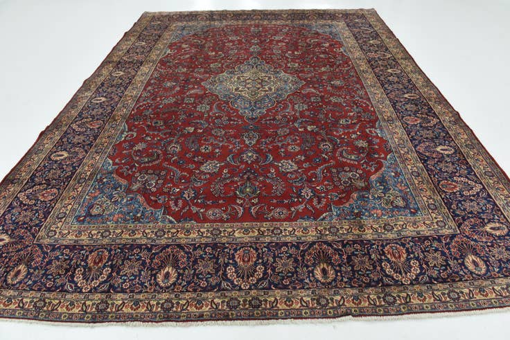 Detail image of 9' 6 x 13' Hand Knotted Shahrbaft Persian Wool Rug