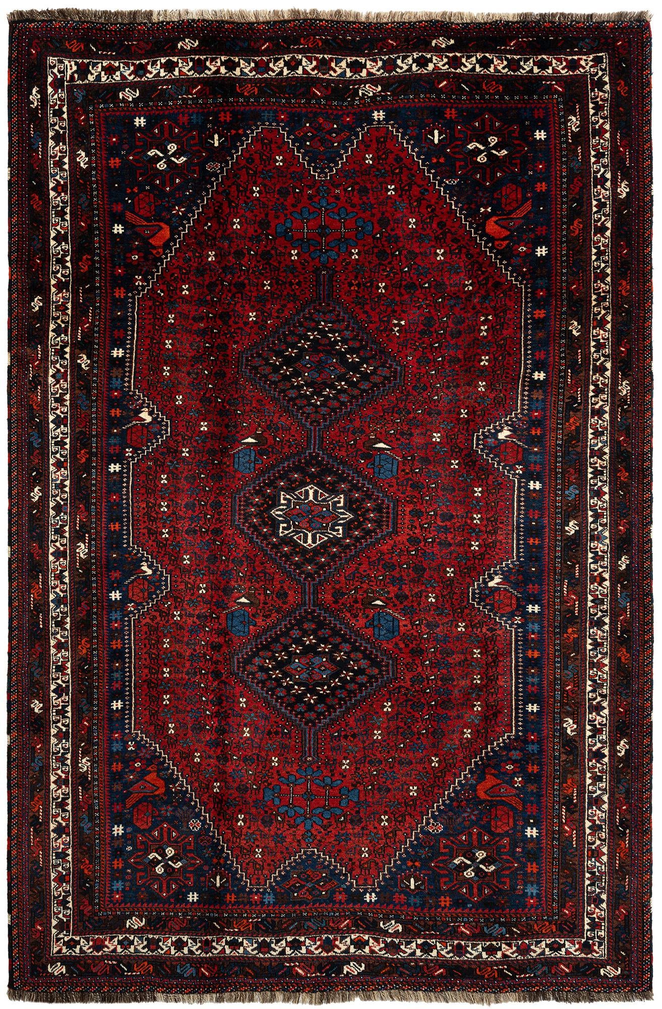 6' 8 x 9' 10 Shiraz Wool Rug