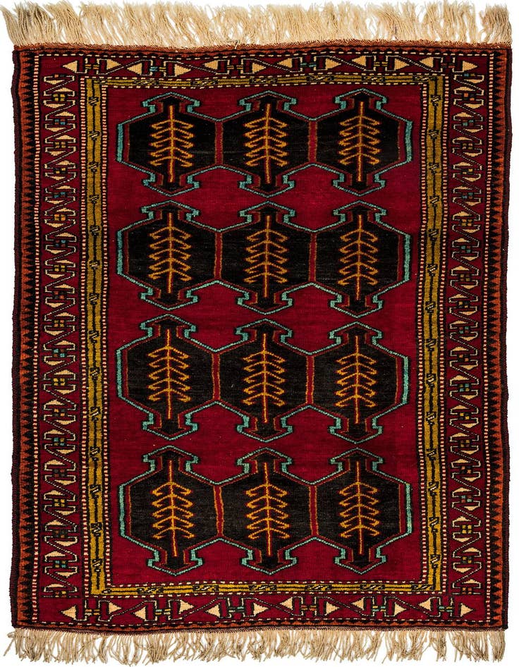 Detail image of 3' 7 x 6' 7 Hand Knotted Shiraz Wool Rug
