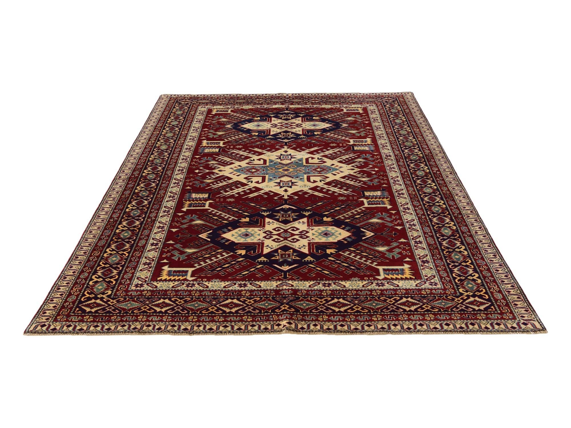 6' 1 x 8' 2 Hand Knotted Shirvan Rug