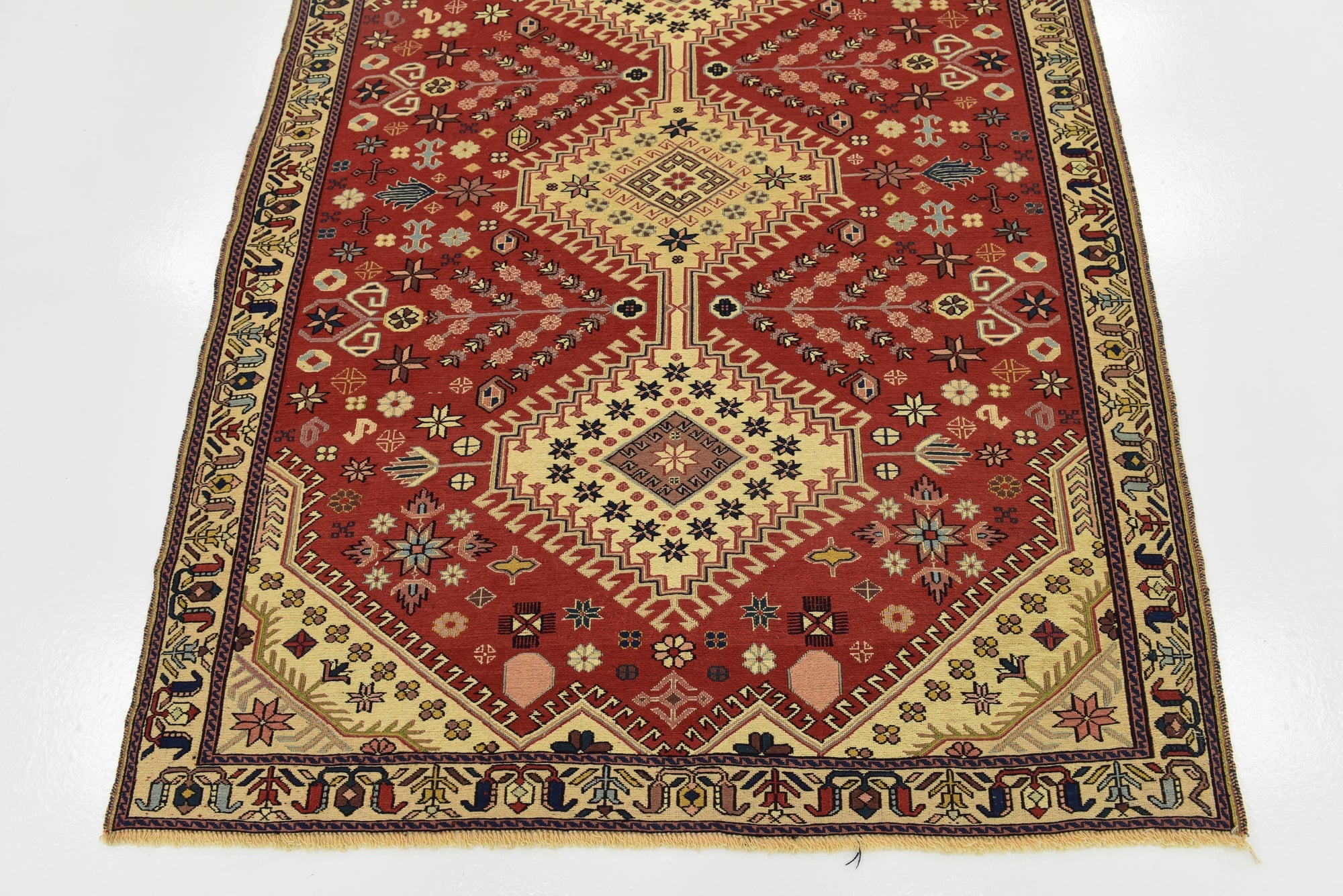 4' 5 x 5' 8 Hand Knotted Sirjan Persian Wool Rug