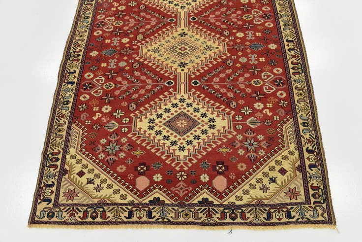 Detail image of 4' 5 x 5' 8 Hand Knotted Sirjan Persian Wool Rug