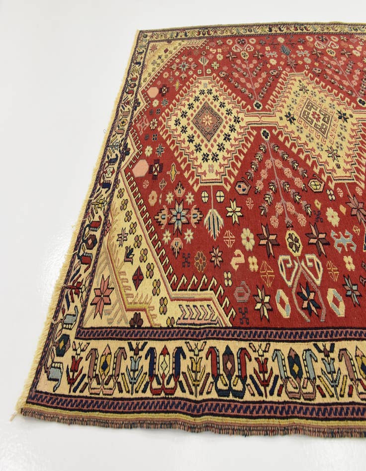 Detail image of 4' 5 x 5' 8 Hand Knotted Sirjan Persian Wool Rug