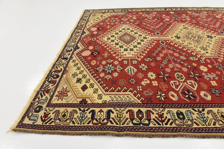 Detail image of 4' 5 x 5' 8 Hand Knotted Sirjan Persian Wool Rug